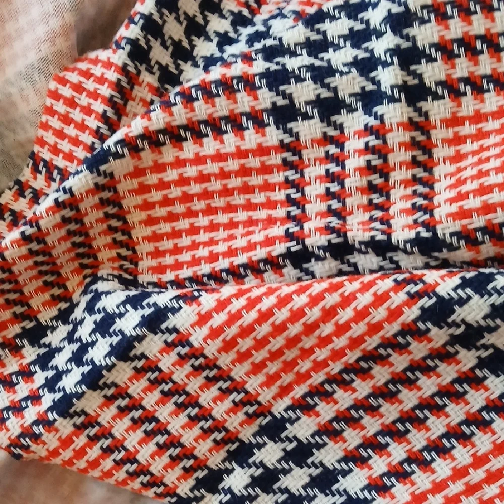 Authentic Vintage Plaid Fabric Double Knit. Approx 1.25 Yards - Picture 1 of 1